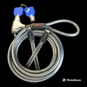 New Codi 6.5 foot long Key Cable Lock with 2 Keys Instructions 4mm steel