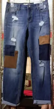 Women's Contemporary Denim Ankle Patchwork Jeans Size 8 NWT