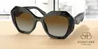 PRADA PR 16WS 19D6E1 Black Yellow Marbl Brn Grad Polarized 53 Women's Sunglasses