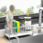 Sponge Holder for Kitchen Sink, Stainless Steel Silver Sink Caddy with High B...