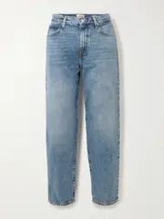[FRAME] FRAME - The Candle Cropped Mid-rise Straight-leg Jeans - Mid denim - 27 27 Blue