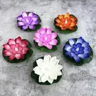 6pc LED-Fake Water Lily Lotus-Leaf Flowers Floating Pool Light Artificial Plants