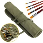 1Pc Watercolor Oil Paint Brush Cases Canvas Pencil Bag Roll Up Pen Bag Durable