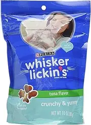 Whisker Lickin's Crunchy & Yummy Tuna Flavor Cat Treats, 10 OZ