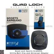 QUAD LOCK Running Sports Armband + Utility/Belt Clip + Universal Adapter - NEW