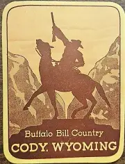 1950s Cody WY Buffalo Bill Country Water Activated Decal