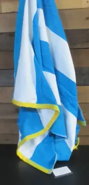 Charter Club Resort Cabana Stripe Beach Towel - 2 pc - blue/yellow - 38" x 68"