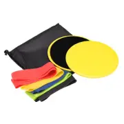 Dual-Sided Exercise Core Sliders & 5 Resistance Bands & Cloth Bag, Yellow