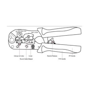 台製 專業型 RJ45 穿透式水晶頭 專用壓接工具 (HT-580ER)