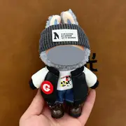 Labubu doll clothes 17cm canvas blind box pendant, first and second generation vinyl plush toy set——colour:LBB-33,height:17cm