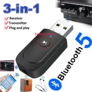 3 in1 USB Bluetooth 5.0 Audio Transmitter Receiver Adapter for TV PC Car AUX