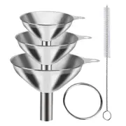Stainless Steel Kitchen Funnel Set Filter Fine Mesh Strainer