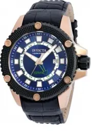 New Mens Invicta 19300 Speedway GMT Black Leather Watch