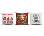 P131 3PCS 45*45cm Santa Pattern Pillow Case Holiday Home Decoration Cover Sofa Cushion Cover Bedroom Pillow Case