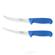 Victory 2PCS Pro Grip 6" Curved Butchers Boning Knife & Flexible Boning Knife