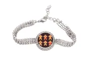 Gingerbread Cookie Men mas Tennis Chain Anklet Bracelet Diamond Jewelry