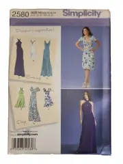 Simplicity Womens Dress 2 Lengths Sewing Pattern Uncut 2580 Size 6- 14