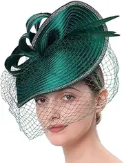[FRCOLOR] Fascinators Hats 20s 50s Hat Vintage Pillbox Hat Cocktail Tea Party Hat Headband Church Derby Hat Fascinator Bridal