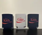 Kith Coca Cola Koozie’s X 3! 2 Navy 1 Light Grey New Ready To Use Or Collect!