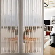 Window Privacy Films, Translucent Decorative 3D Window Sticker; Static Cling Window Covering for Sun Blocking No Glue Frosted Vinyl Glass Paper for Door, Anti-UV, Home Security (Ripples, 17.7"x78.7")