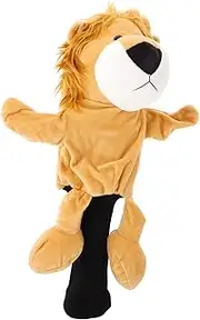 BELLIFFY Lion Golf Club Cover Golf Driver Headcover Golf Club Headcover for Drivers Cute Animals Golf Club Cover Funny Golf Club Cover Soft Golf Club Golf Club Heads Cover Brown Plush