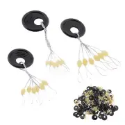 600pcs Olive Type Yellow Rubber Bobber Stop Float Sinker Stop for Fishing Line