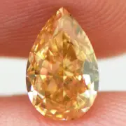 Pear Shape Diamond Fancy Orangy Brown Loose 1.00 Carat Polished GIA Certificate