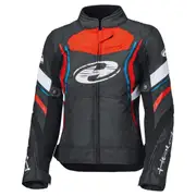 Held Baxley Top waterproof Ladies Motorcycle Textile Jacket, black-red-blue, Size XS for Women Black Red Blue