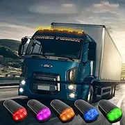 Solar Powered Cab Lights No Drill Car Cab Lights for Truck Wireless Cab Lights for Truck, Led Lights Vibration Sensor Roof Lights, Cab Marker Lights (5 Pcs),Transparent Colorful