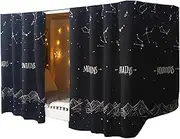 HYJHHY Universal Bunk Bed Tent Dormitory Blackout Bunk Bed Curtains Dustproof Privacy Curtains for Bed Sleep Protection for Students Children Adults(Curtain*1,1.35M_Stars)
