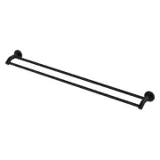 New Fienza Double Towel Rail 900mm Matte Black Kaya 82808MB