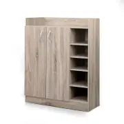 2 Doors Shoe Cabinet Storage Cupboard Wood Artiss