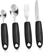 NOLITOY Weighted Utensils for Hand Tremors Set of Adult Utensil Sturdy Scratch-Resistant Dinnerware