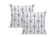 2Pcs 45X45CM Art Linen Square Geometric Design Throw Pillow Case Home Decor Cushion Cover-Style 4