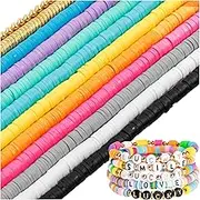 4100 Pcs Clay Beads Kit for Jewelry Making - Flat Polymer Clay With Alloy, Spacer & Crystal Line for Bracelets, Necklace, Earring DIY Craft Kit (6mm, 10 Colors)
