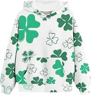 [Generic] Sweatshirt Boys Hooded Sweatshirts Spring and Autumn St. Day Personalized 3D Printing Retro Casual Sweatshirts with Pockets Children's Hooded Sweatshirts Toddler Girl Sweatshirt Hoodie