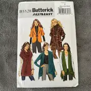 Butterick Pattern 5528 Sz 4-14 Cardigan Tunic Neck Ring Fast Easy Fall Winter