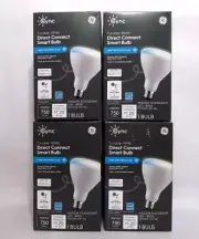 4 PACK GE Cync Direct Connect Smart Light Bulbs BR30 LED White Alexa Google