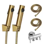 2X Toilet Bidet Spray Kit Hand Held Shower Head Dual Control Double Switch Gold