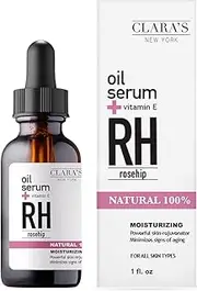 Clara's New York Moisturising Rosehip Facial Oil Serum with Vitamin E Oil, Anti-Aging Serum for Face, Rejuvenating Day and Night Facial Serum, Suitable For All Skin Types 30ml