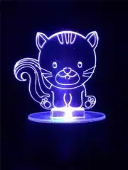 Squirrel Flashing 3D LED Battery USB Night Light 7 Colour Changing Lamp
