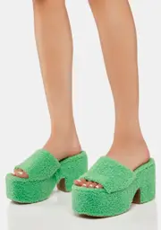 [Lemon Drop by Privileged] Green Mandee Platform Sandals