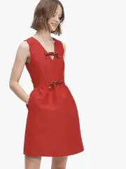 sequin-bow mikado dress