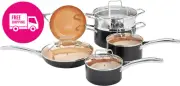Ceramic Nonstick Pots and Pans Cookware Set – 10-Piece Set in Copper Color