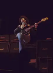Phil Lynott During Thin Lizzy Plays The Omni Coliseum 1977 Old Photo 1