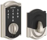 Schlage BE375-CAM Nickel Camelot Touch Keyless Electronic Deadbolt