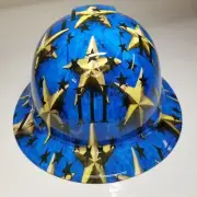 full brim hard hat custom hydro dipped IN 3 PERCENTEER LOGO PATRIOTIC STARS ✨