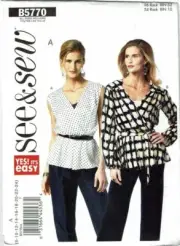Butterick Sewing Pattern 5770 Top Tunic Belt Misses Size 8-24 UNCUT