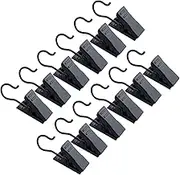 30 Pack Small Heavy-Duty Hook Clip Set Metal Curtain Hangers Clips for Clip Photo Home Decoration (Black, One Size)