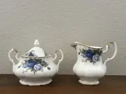 Royal Albert Sugar And Creamer Set Moonlight Rose Bone China England